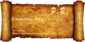 Pankotai Ria névjegykártya
